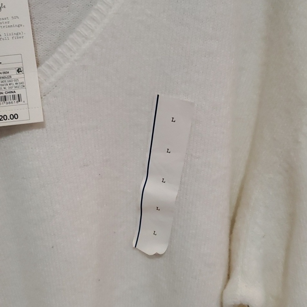 A new day Cream V-Neck CROP Sweater large - Picture 7 of 8